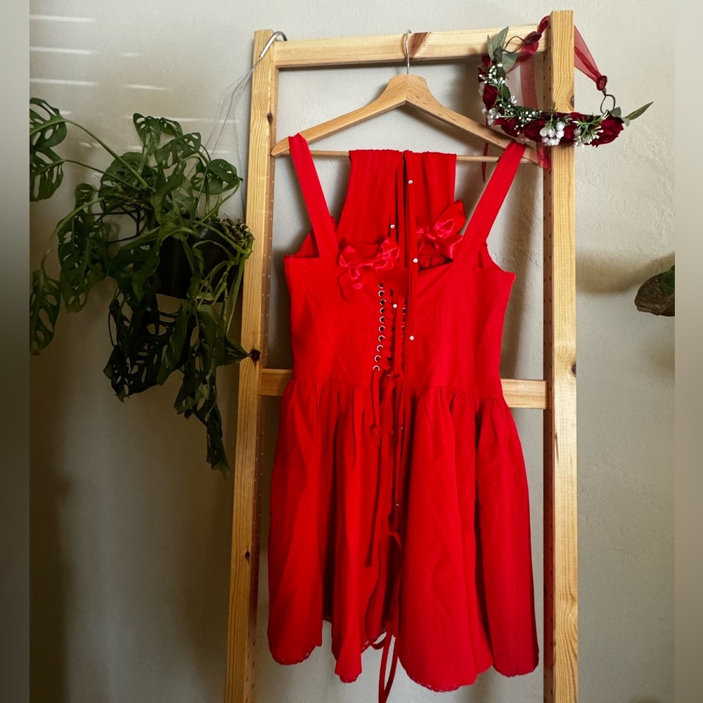 Red Cottage Fairy Rave Outfit - Picture 8 of 10